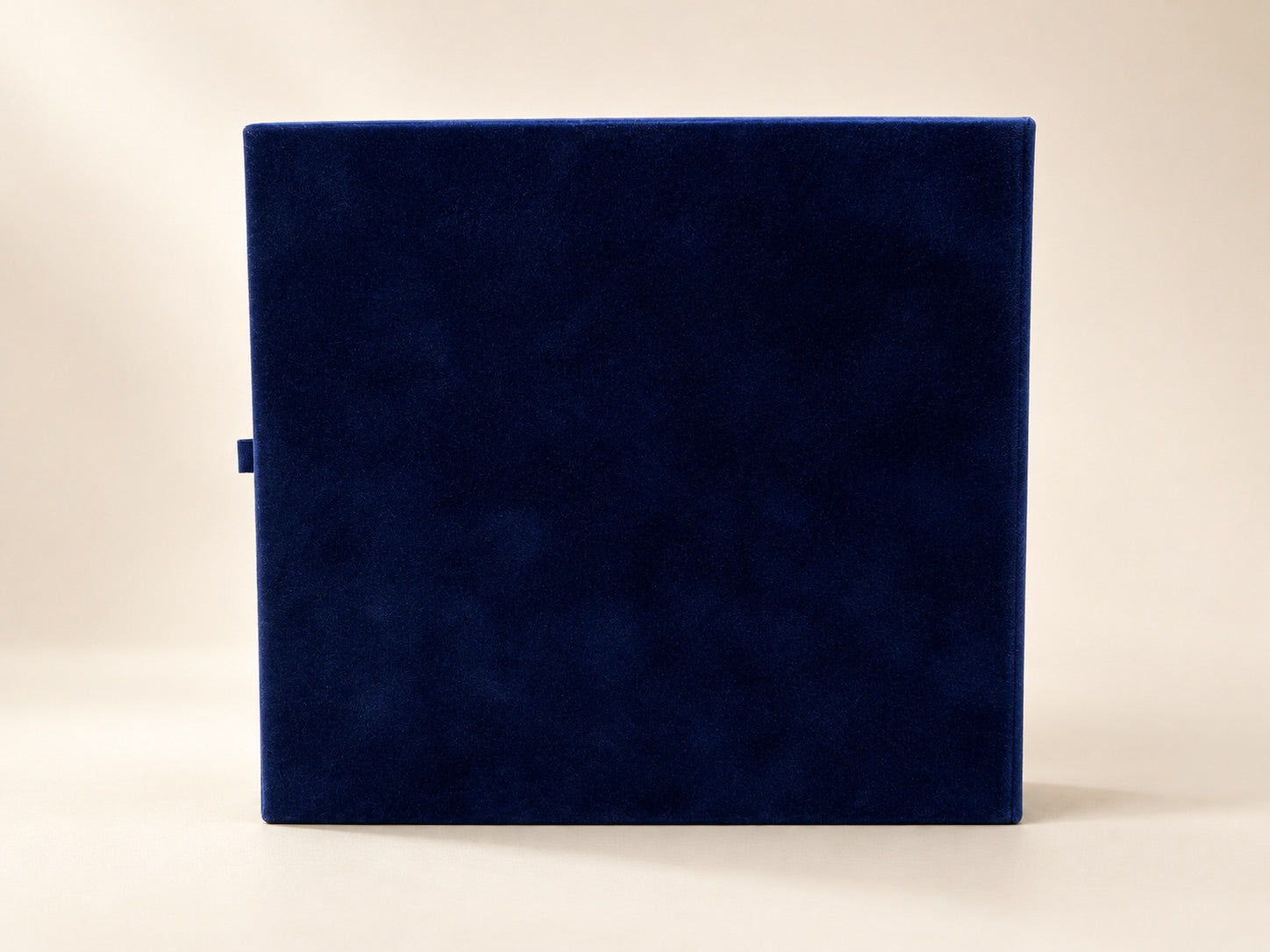 Retro della confezione in velluto blu